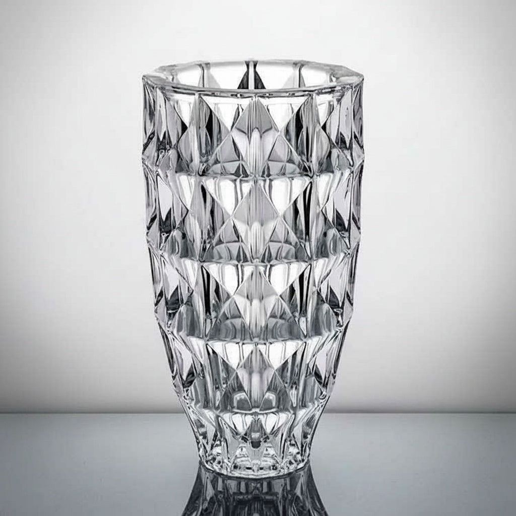 Clear crystal geometric vase