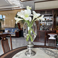Clear Glass And Polished Metal Pedestal Vase