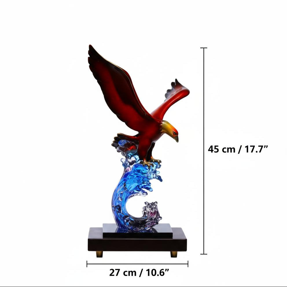 Dimensions diagram of the eagle sculpture