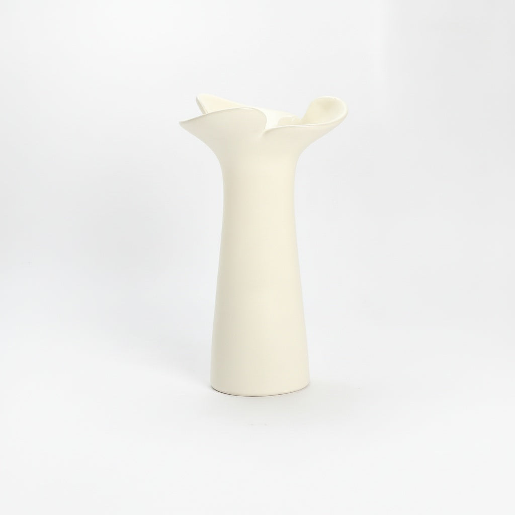 Cream Ceramic Flared Rim Vase