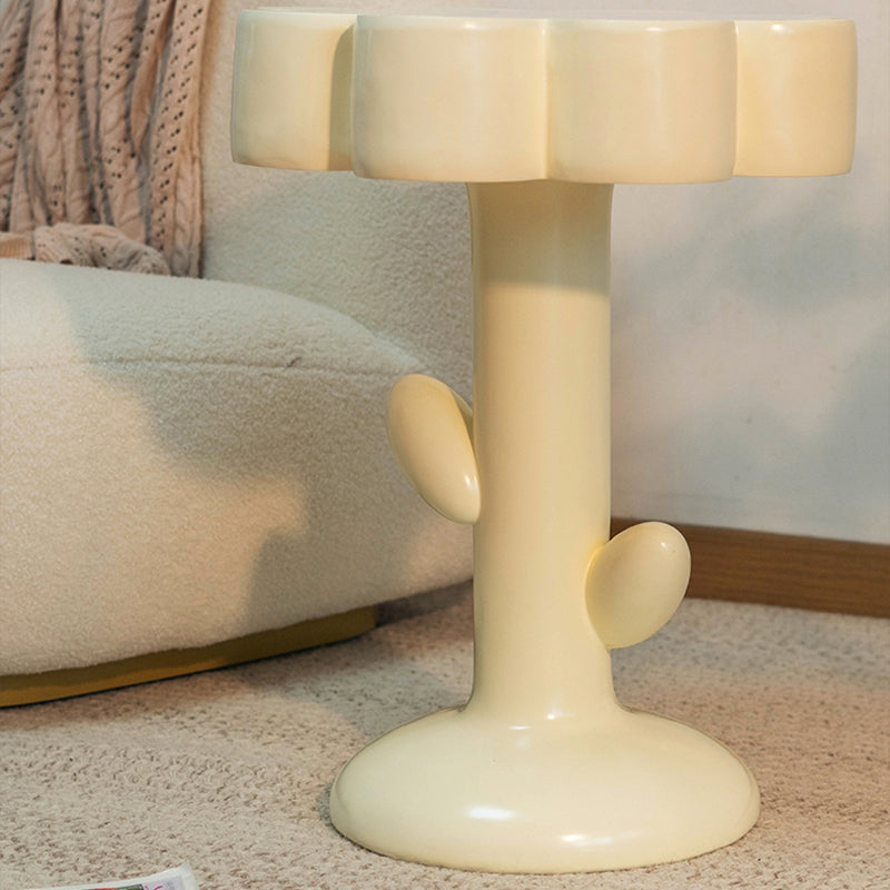 Close up of floral shaped top side table