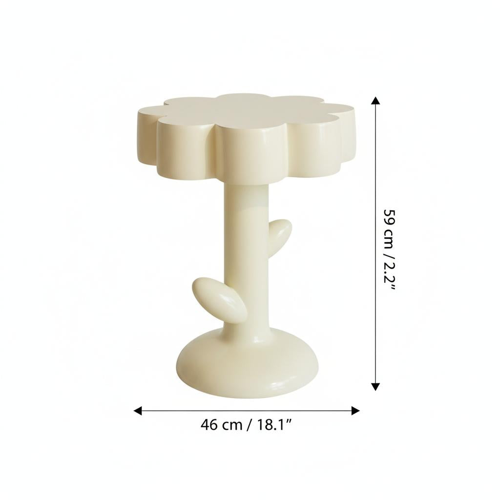 Dimensions diagram of flower side table