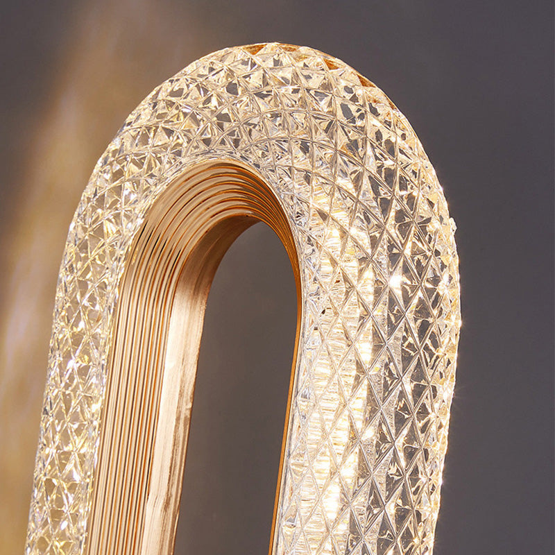 Close up detail of diamond cut texture on acrylic ring