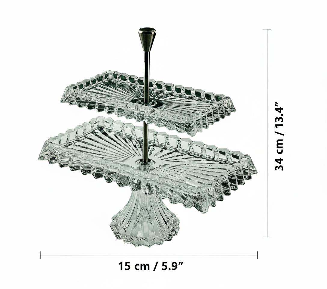 Low angle view highlighting the glass pedestal base