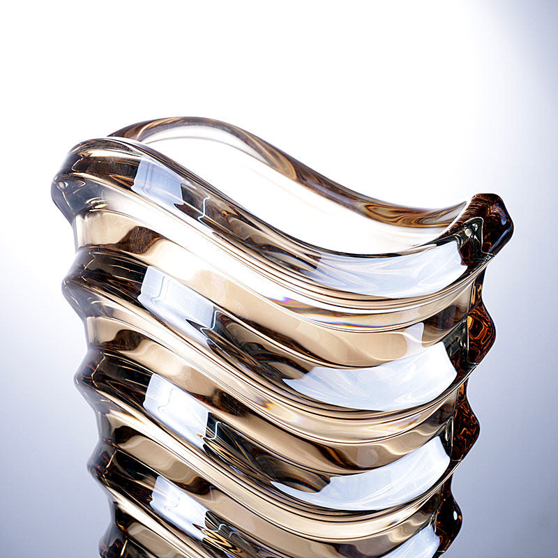 Gold crystal vase close up detail