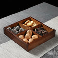 Dark Wood Square Divided Serving Tray
