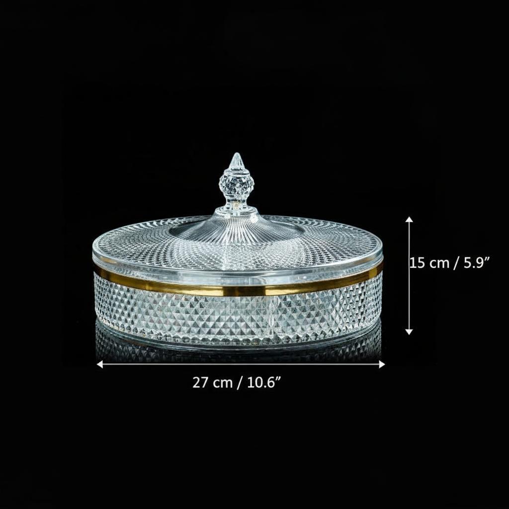 Dimensions of clear glass serving dish