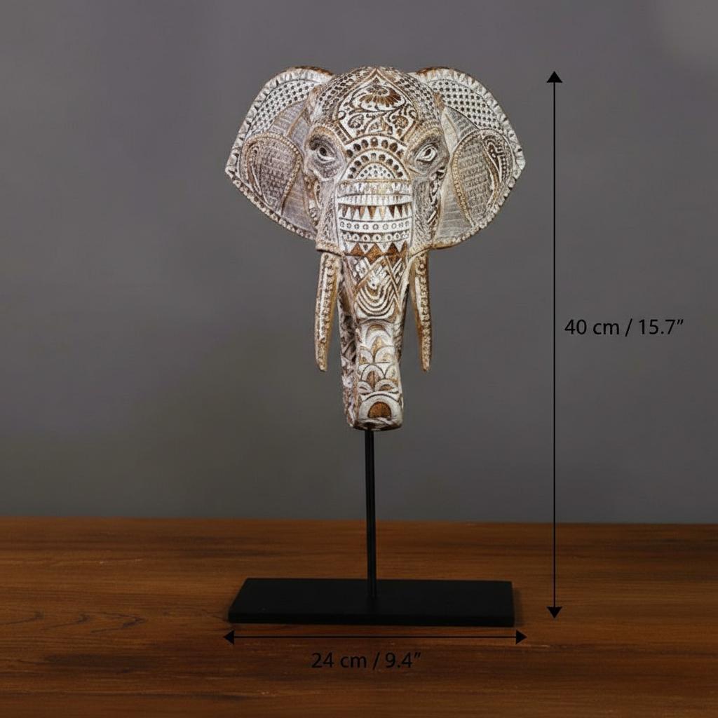 Close up detail of tribal patterns on elephant trunk