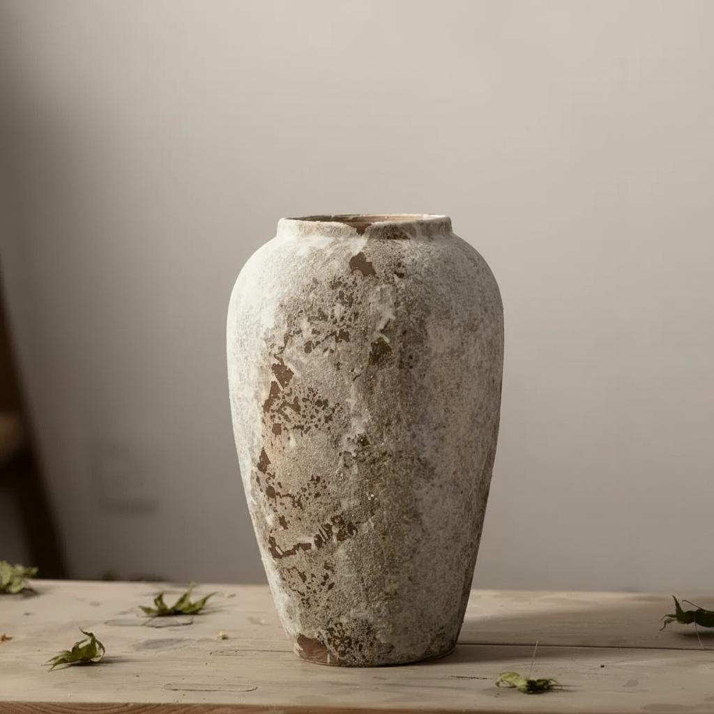 Medium distressed ceramic vase standalone
