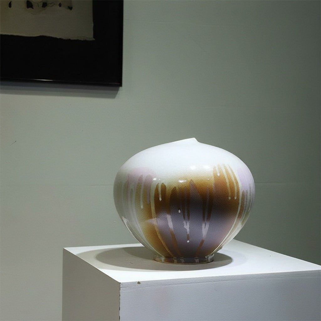 Drip Glaze Ceramic Spherical Vase
