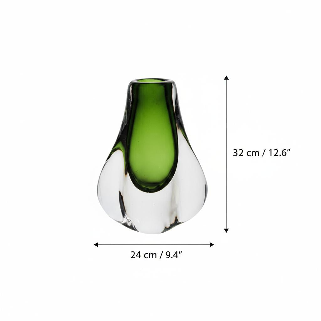 Dimensions of large organic glass vase