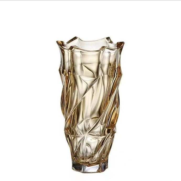 Champagne crystal glass vase standalone