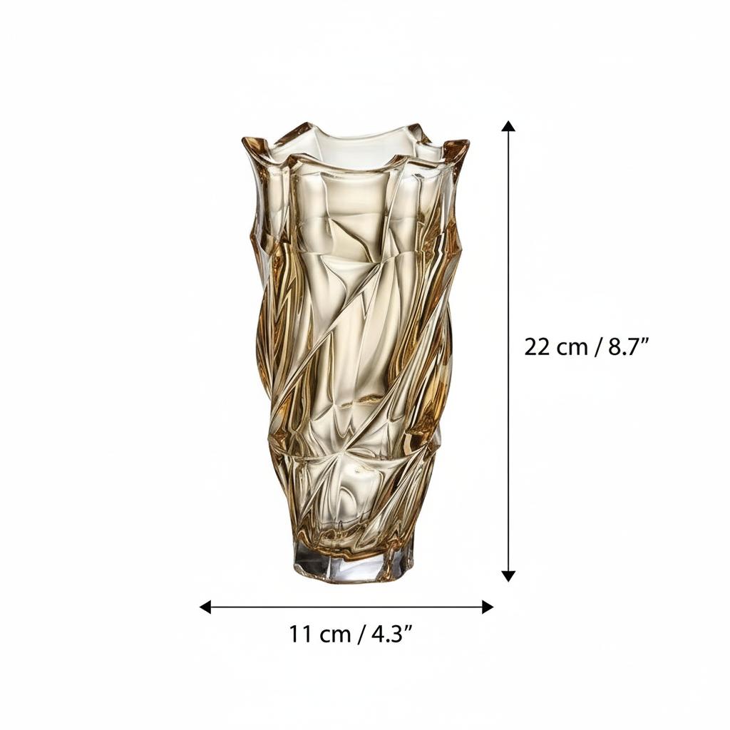 Champagne vase dimensions diagram