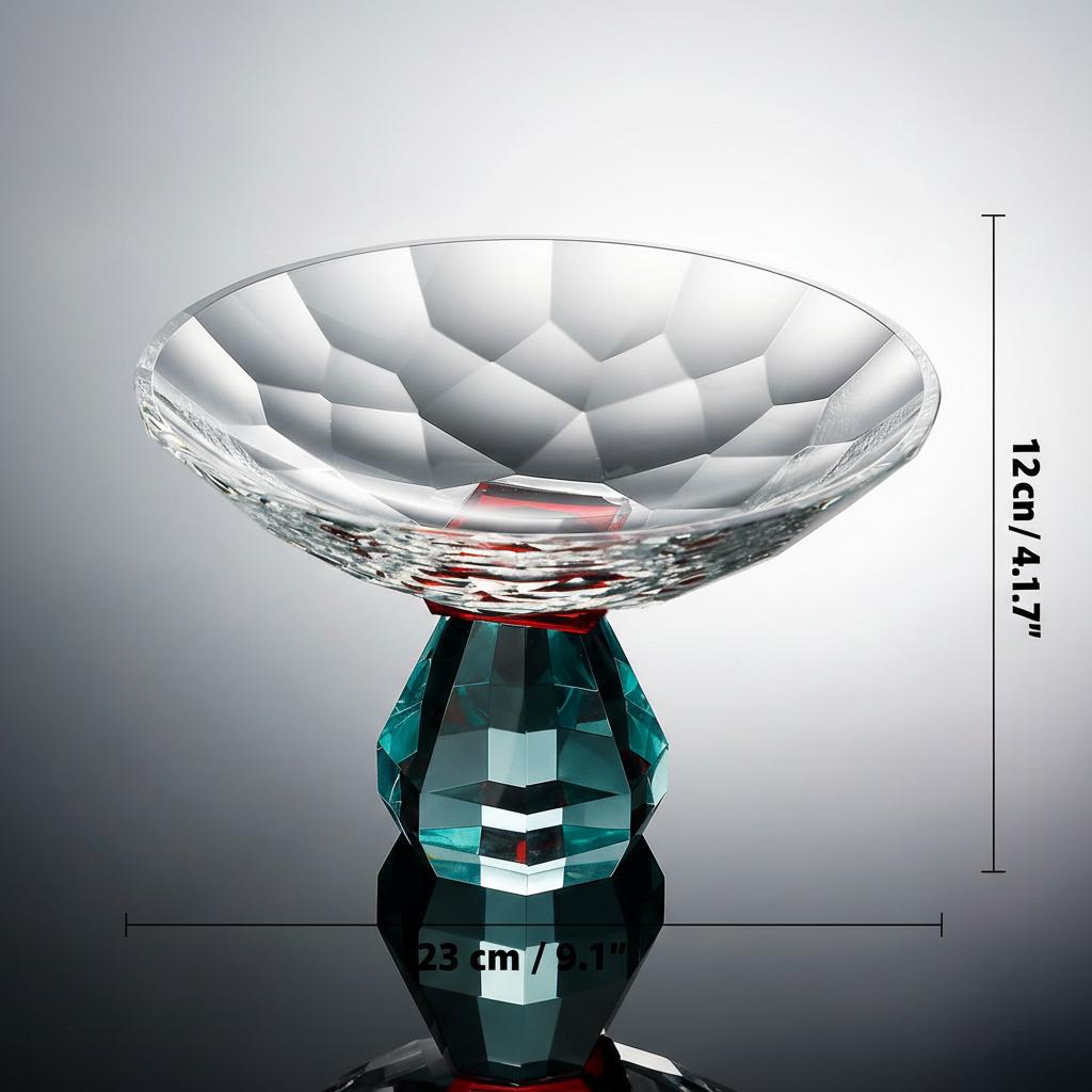 Artistic shadow shot of crystal bowl refracting light