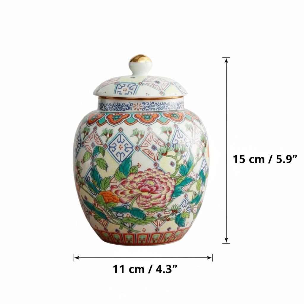 Dimensions diagram of ceramic jar