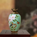 Floral Ceramic Lidded Decorative Jar