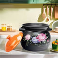 Floral Ceramic Round Casserole Pot