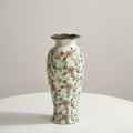 Floral Ceramic Scalloped Tall Vase