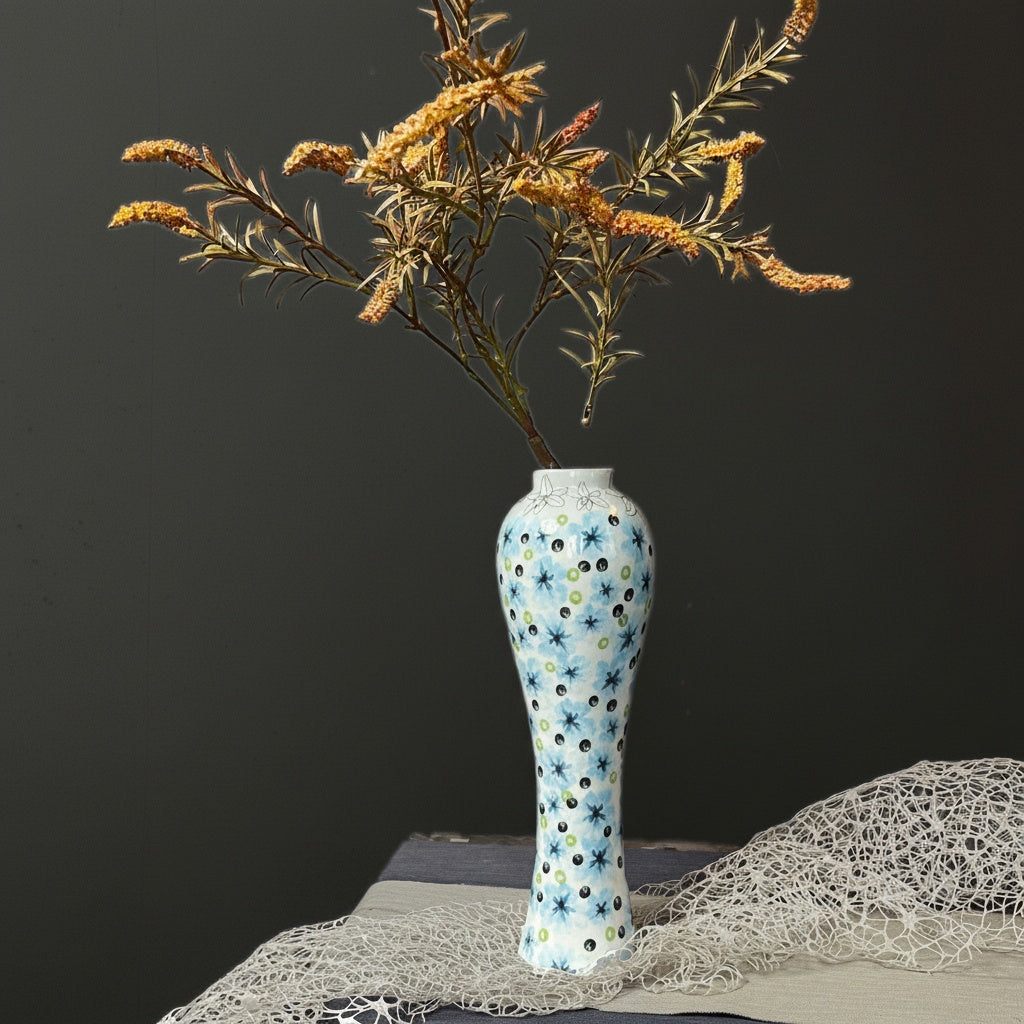 Floral Ceramic Slender Vase