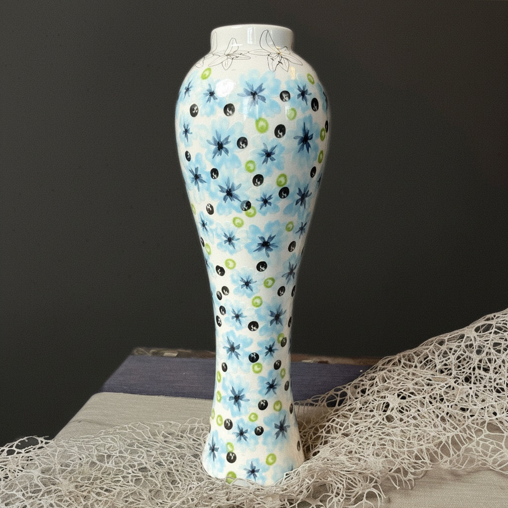 Floral Ceramic Slender Vase