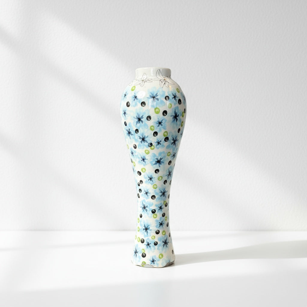 Floral Ceramic Slender Vase