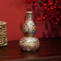 Floral Enamel Double Gourd Vase