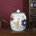 Floral Hand Painted Ceramic Lidded Storage Jar