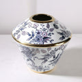 Floral Porcelain And Gold Geometric Vase