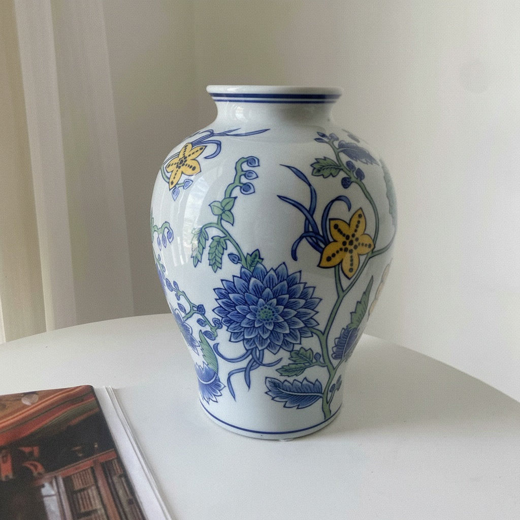 Floral Porcelain Baluster Vase