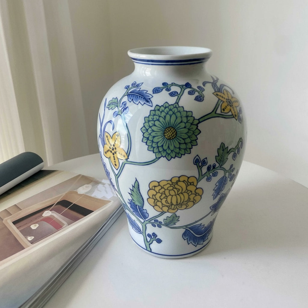 Floral Porcelain Baluster Vase