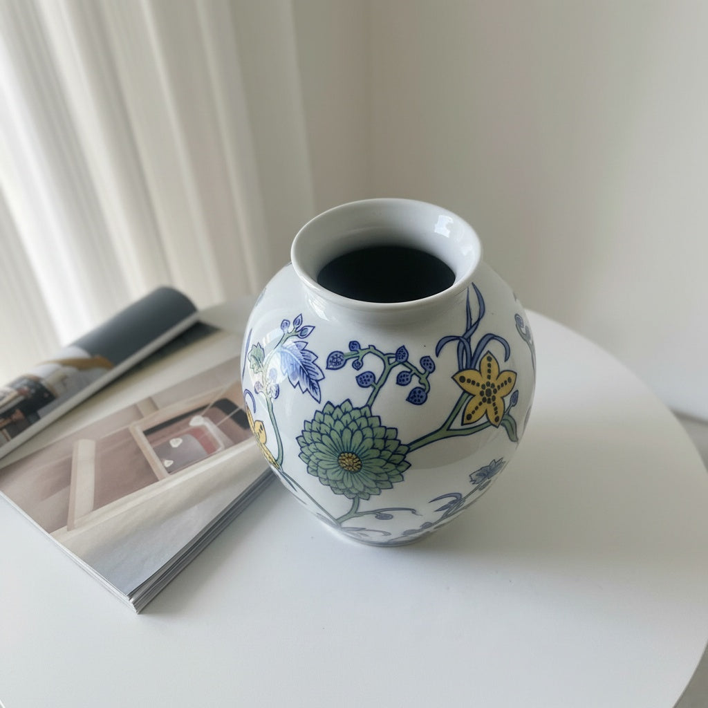 Floral Porcelain Baluster Vase