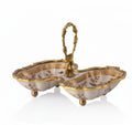 Floral Porcelain & Brass Double Decorative Dish