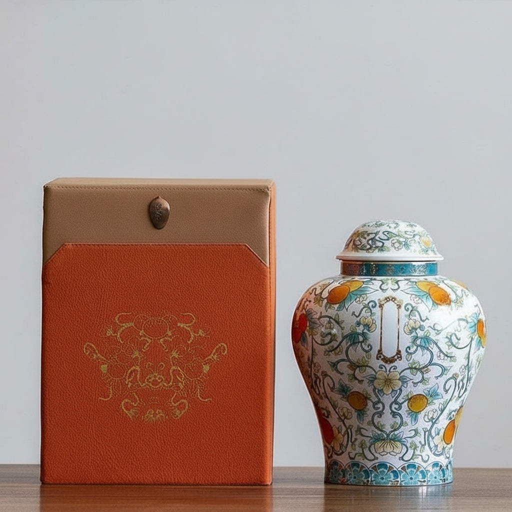 Floral Porcelain Ginger Jar with Presentation Box