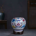 Floral Pattern Porcelain Spherical Decorative Jar