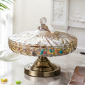 Fluted Glass & Bronze Divided Serving Dish