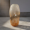 Frosted And Amber Textured Glass Vase