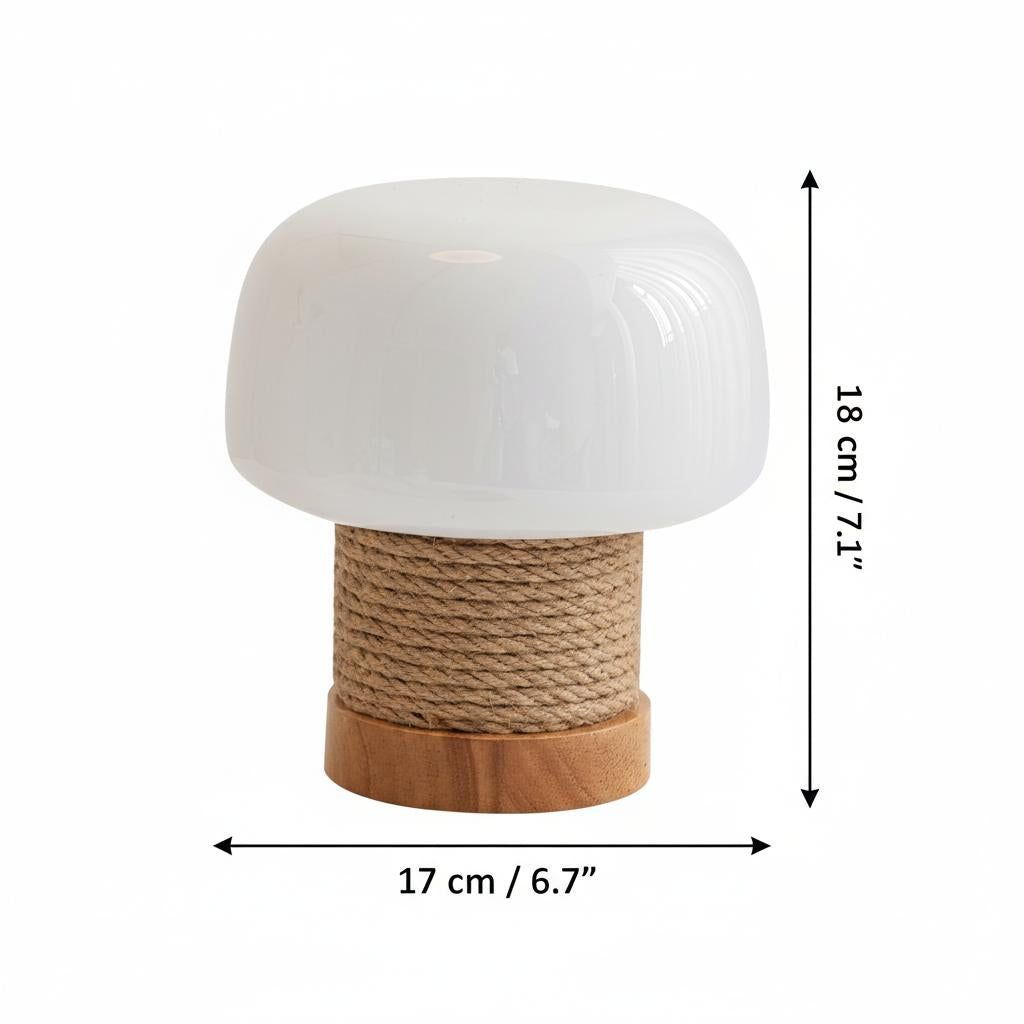 Dimensions diagram of the mushroom table lamp
