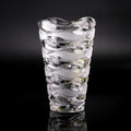 Front view of frosted wave crystal vase