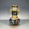 Gilded Ceramic Elephant Handle Vase