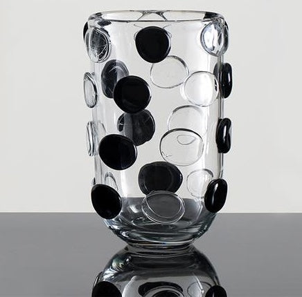 Dimensions of medium glass polka dot vase