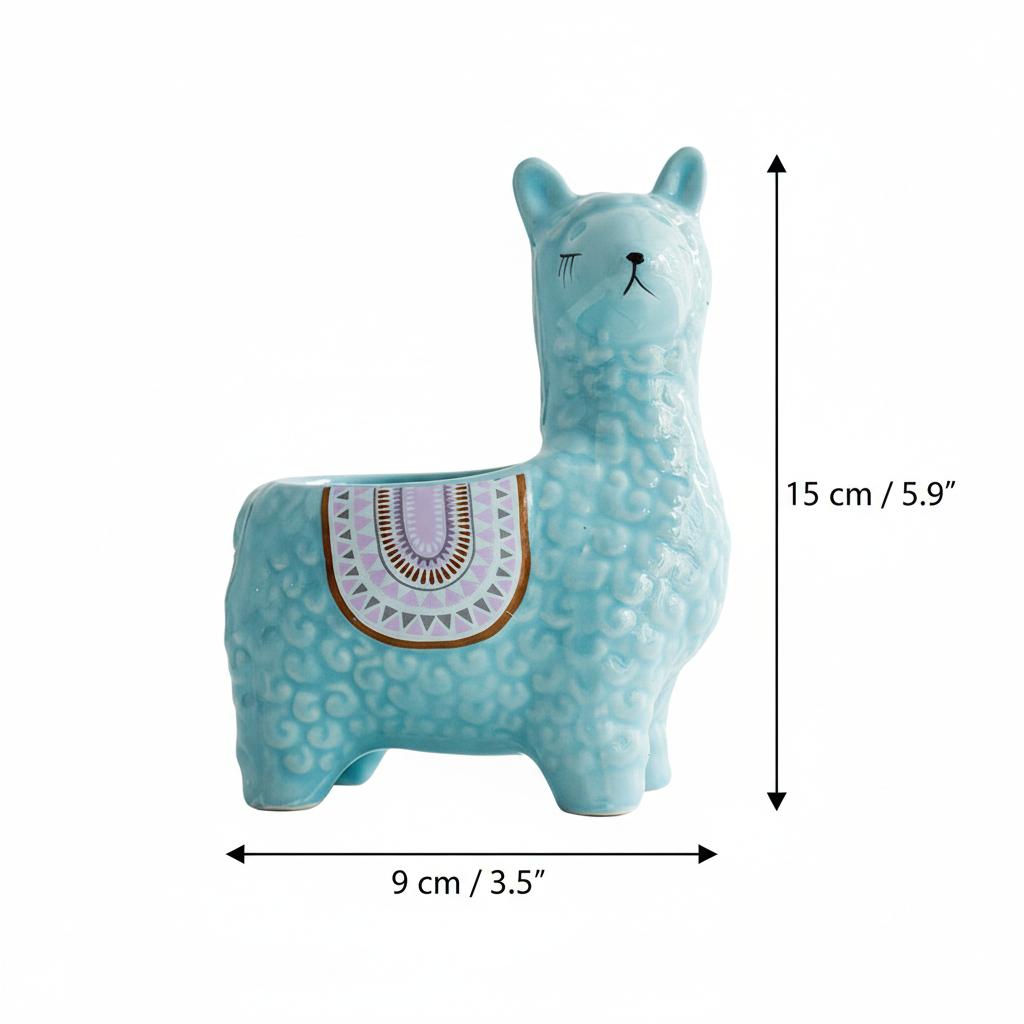 Ceramic alpaca planter dimensions