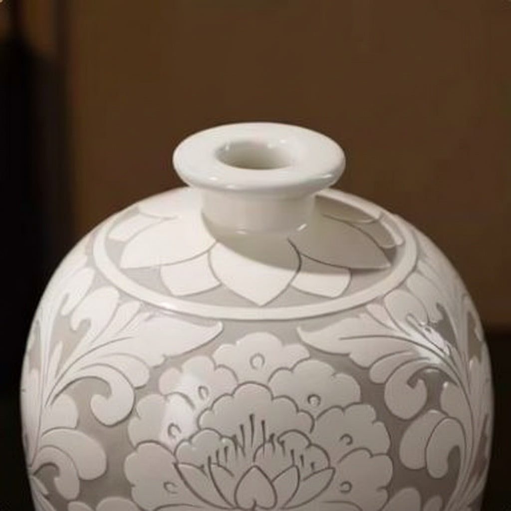 Glazed Ceramic Baluster Vase Detail