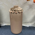 Glazed Ceramic Cylindrical Floral Vase