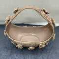 Glazed Ceramic Floral Basket Centerpiece Bowl