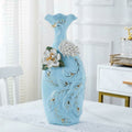 Glazed Ceramic Peacock Decorative Vase
