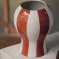 Glazed Ceramic Striped Vase
