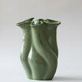 Glazed Ceramic Wavy Vase