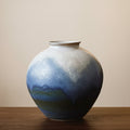 Glazed Gradient Ceramic Spherical Vase