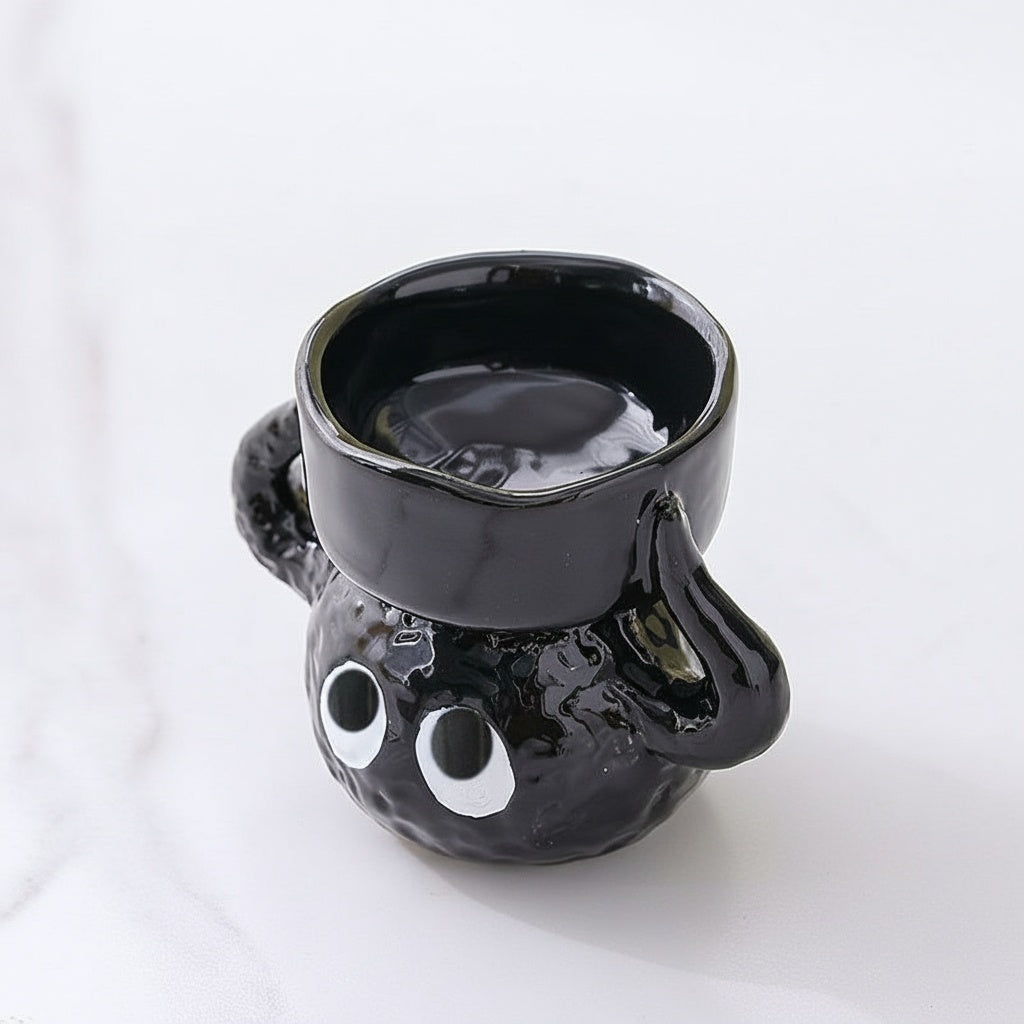 Glossy Ceramic Sculptural Tealight Holder Top View