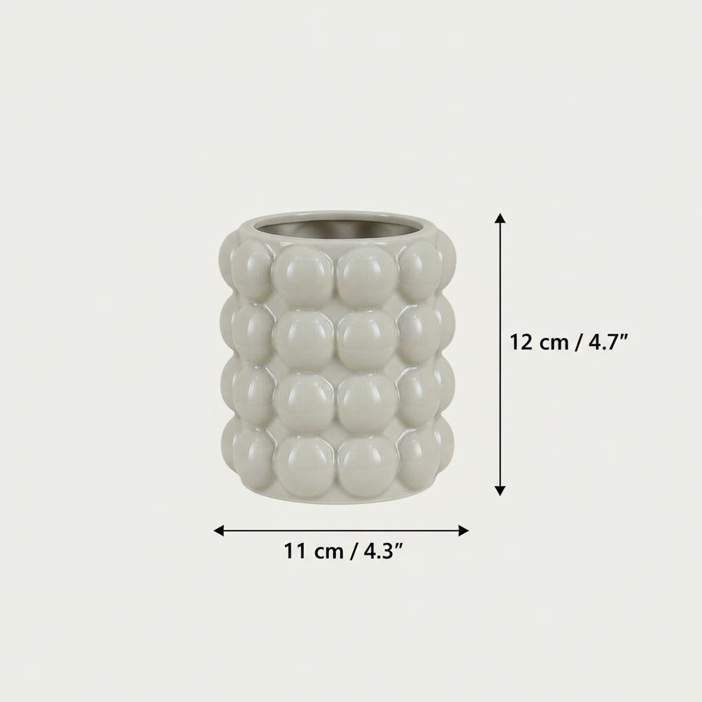 Dimensions of medium ceramic bubble vase 12cm height